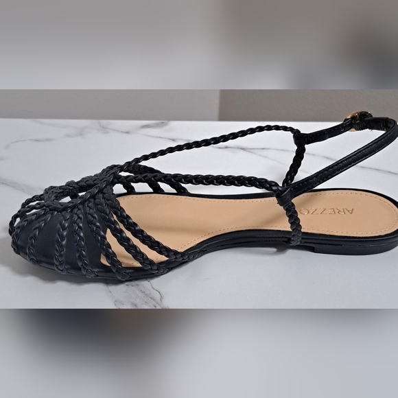 AREZZO PAOLA FLAT SANDALS COLOR BLACK SIZE 7B NEW WITH BOX. MADE IN BRAZIL. - Picture 3 of 10